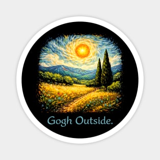 Gogh Outside Art Lover Painting Magnet